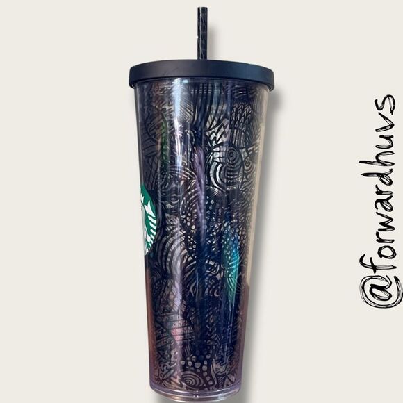 2014 Starbucks Black Circle Acrylic Venti Tumbler - Replacement Straw - Picture 4 of 11